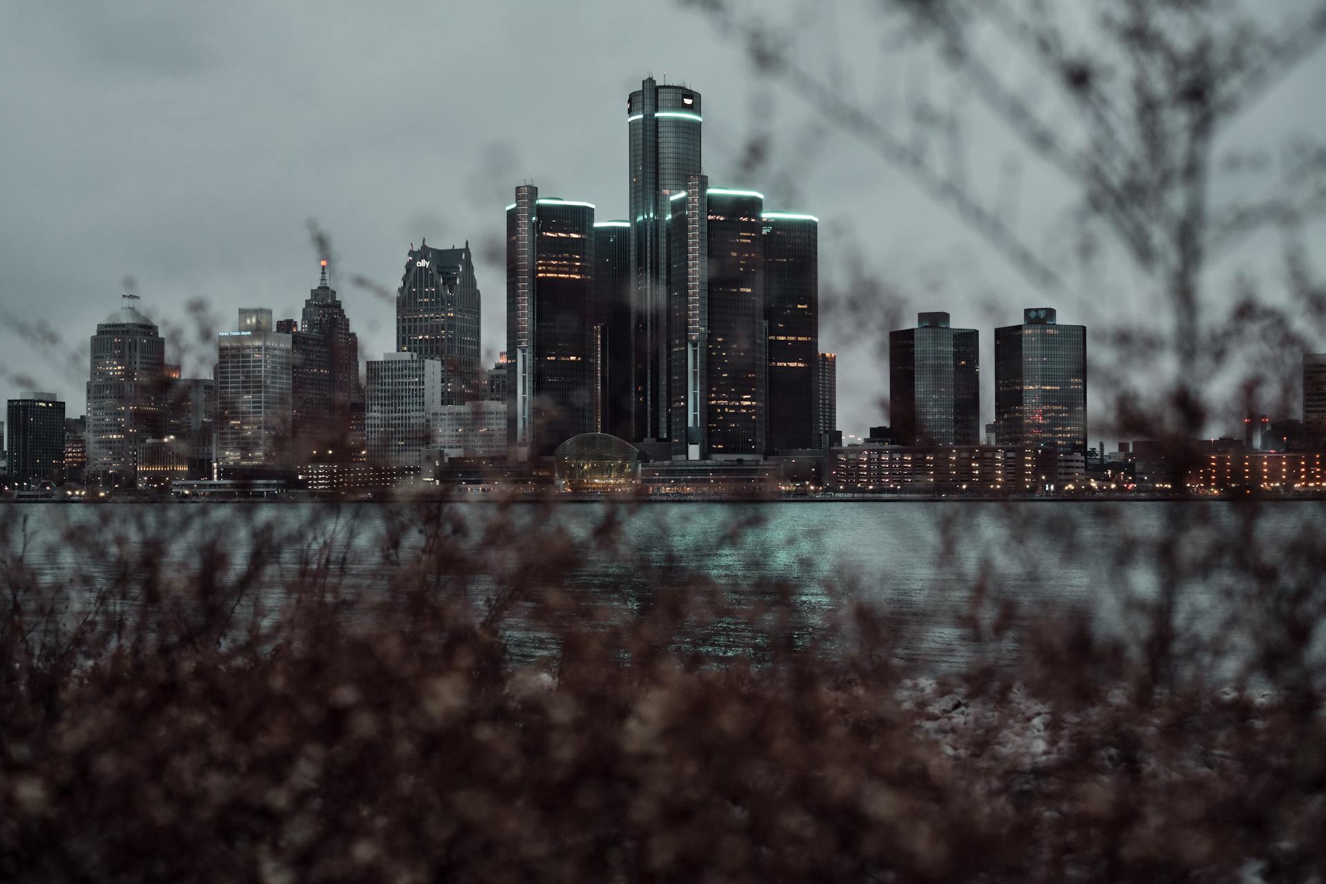 Cityscape of Detroit at Dusk