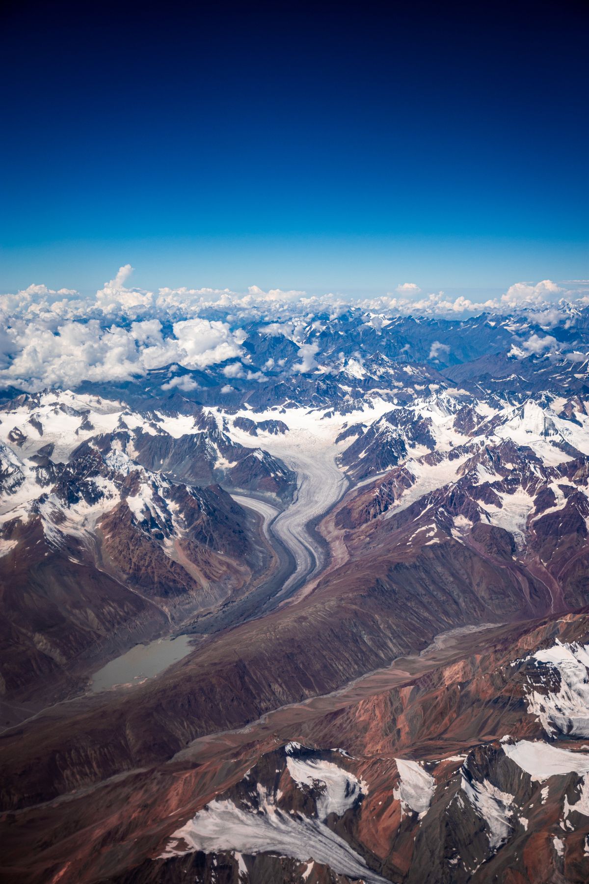 Aerial View of Snow Covered Mountains · Free Stock Photo