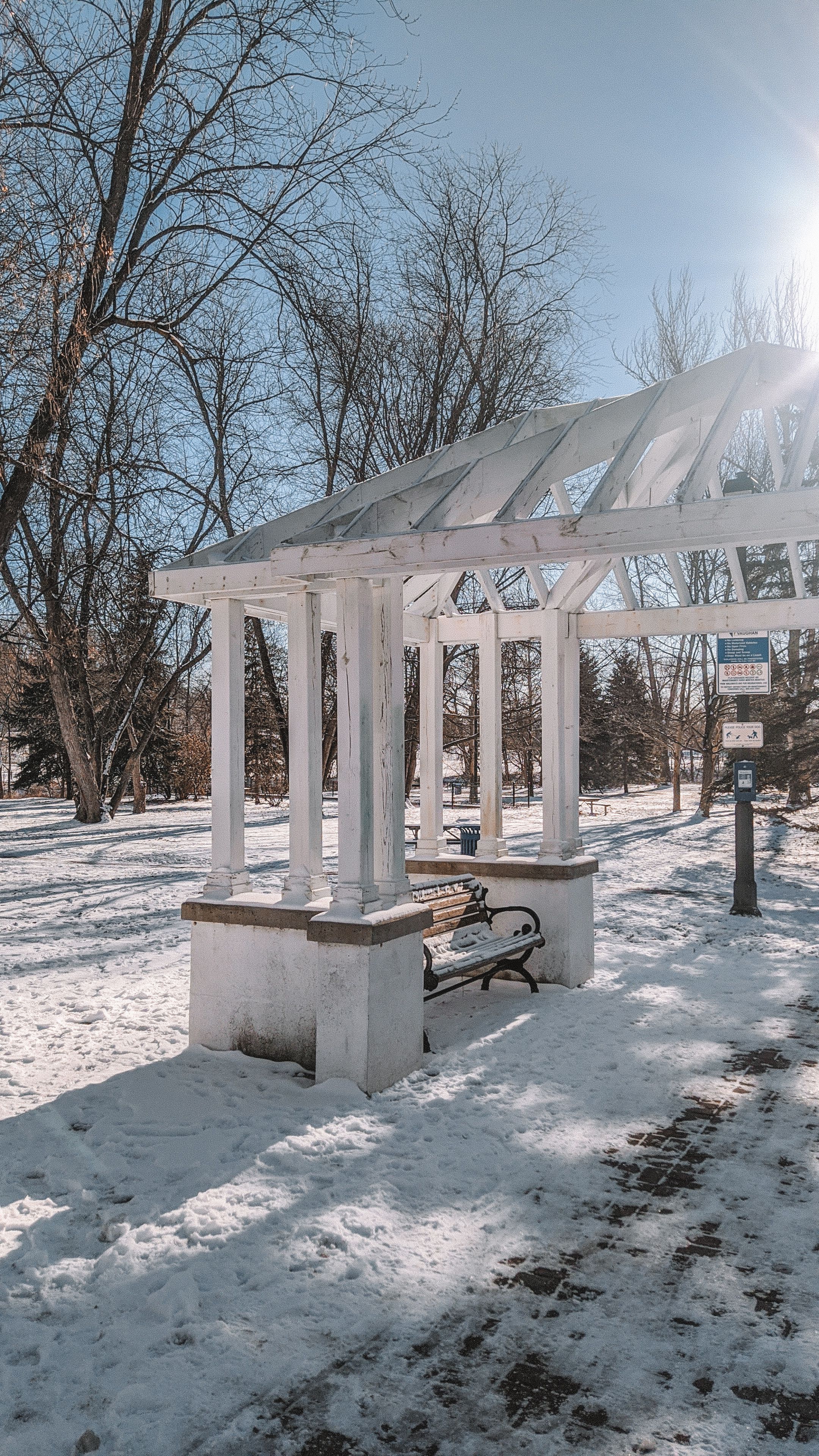 Wooden Gazebo in Snow in Park · Free Stock Photo