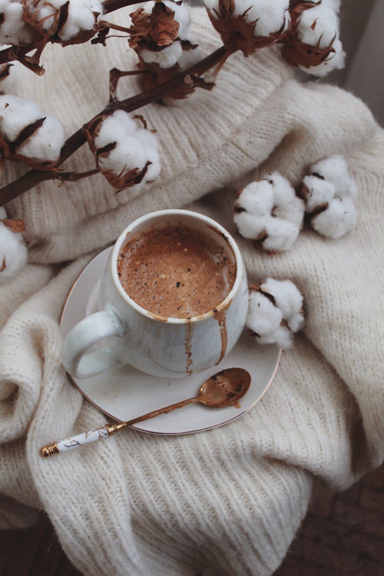 Coffee In Cup In Cozy Decoration 