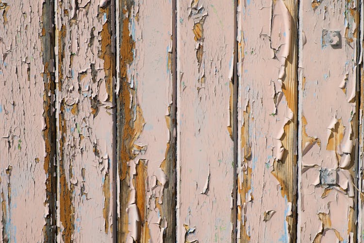 Cracked Paint On Wooden Wall