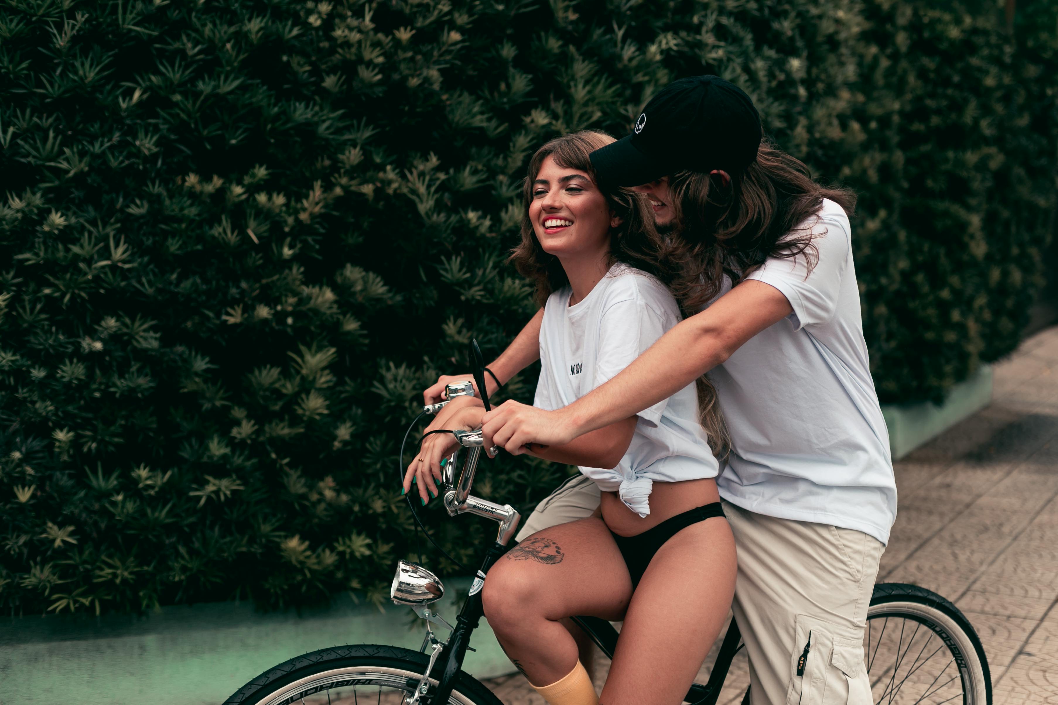 couple biking together creating memories