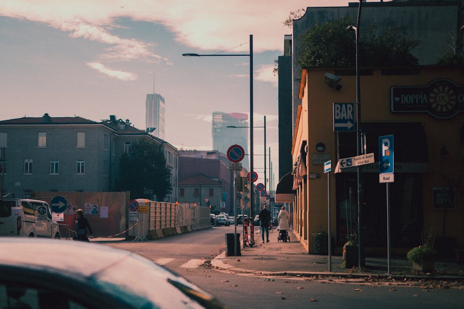 thriving DC neighborhood with modern buildings and pedestrians - investment property Washington DC thriving DC neighborhood with modern buildings and pedestrians - investment property Washington DC