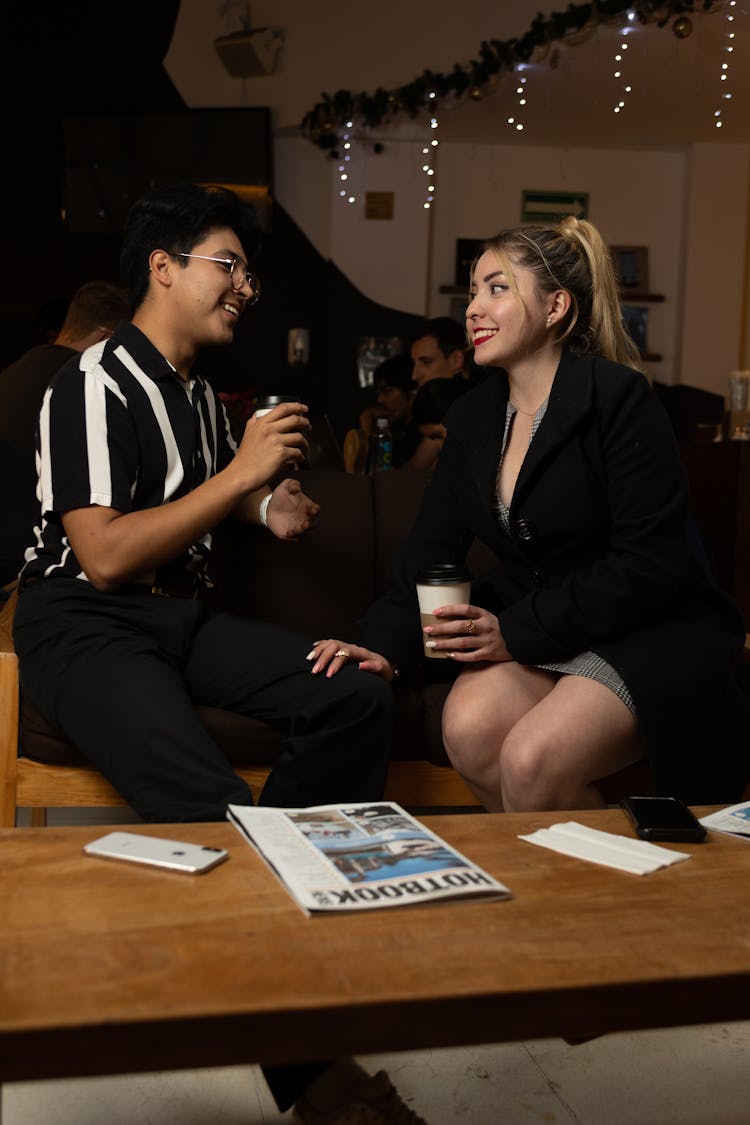 Man And Woman On A Date Having Coffee