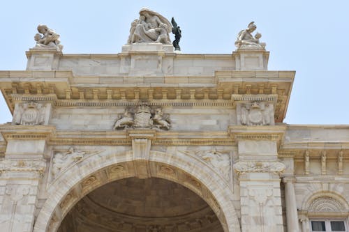 Low Angle Shot of the Victoria Memorial Arch, Kolkata, India 