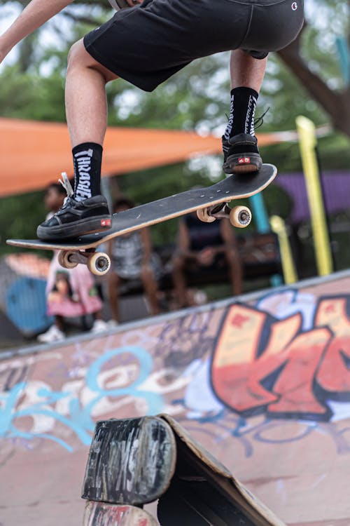 Close-up of Using a Skateboard
