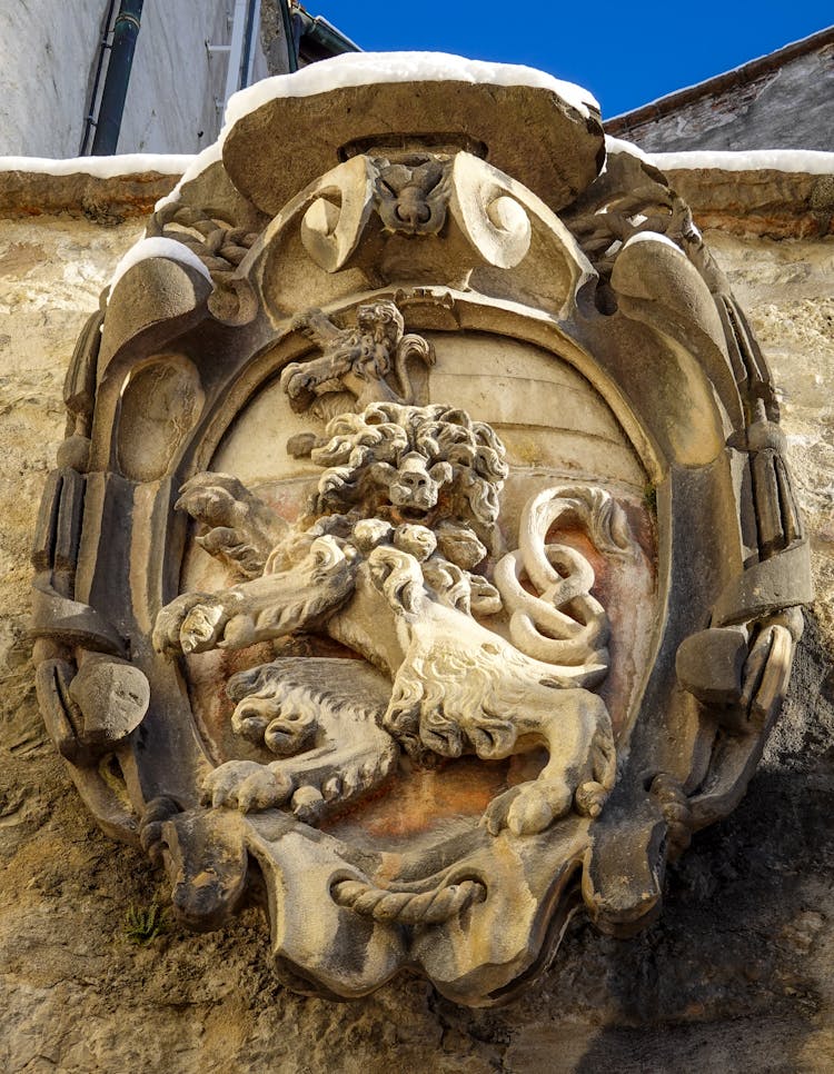 Close-up Of A Coat Of Arms Carved On The Hohensalzburg Castle, Salzburg, Austria