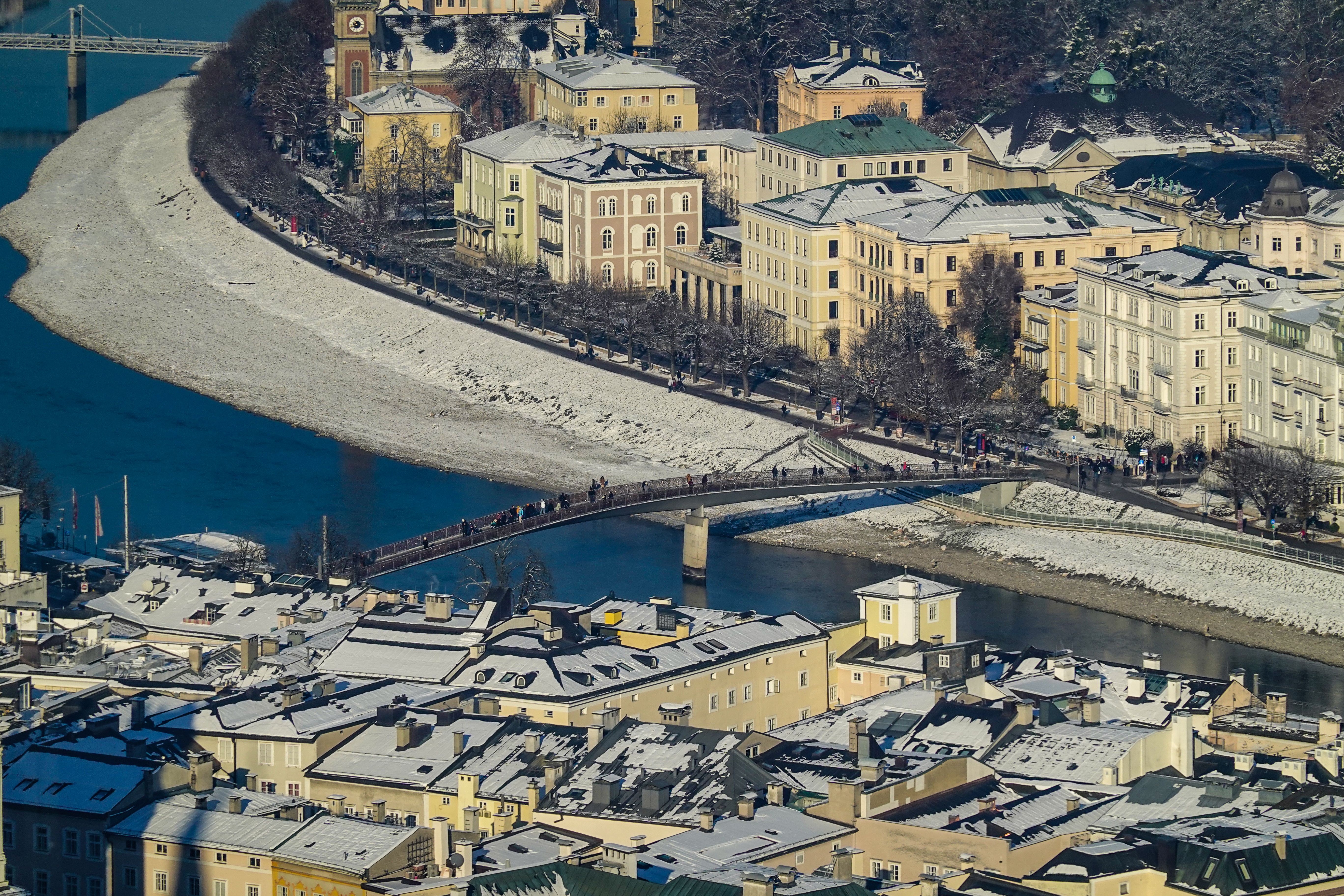 Pont Kapuzinerbrücke et vue sur la Salzach