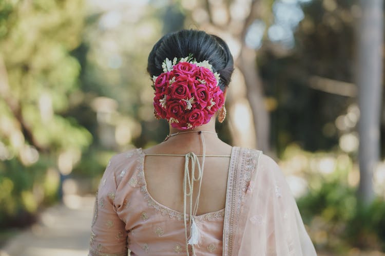 Indian Bride In Back View