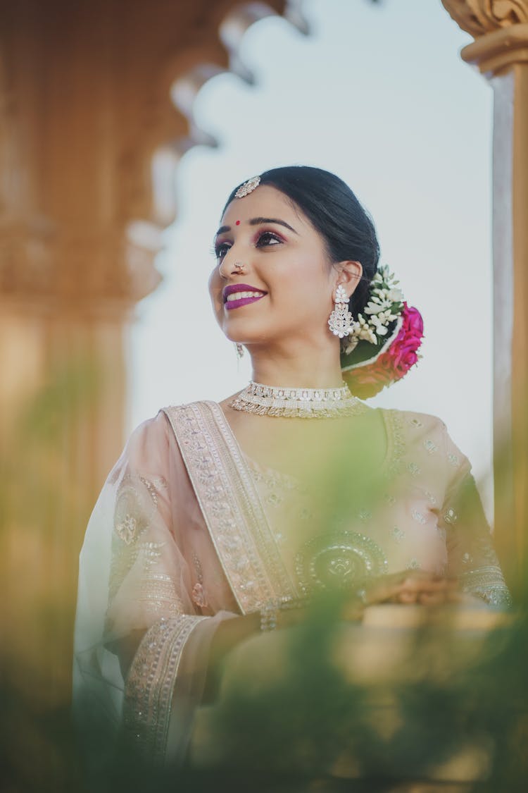 Smiling Brunette Bride