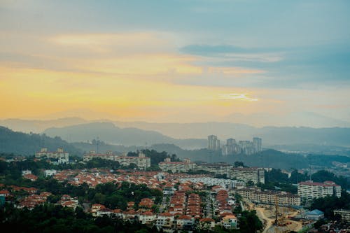 Silhouettes of Mountains at Sunrise