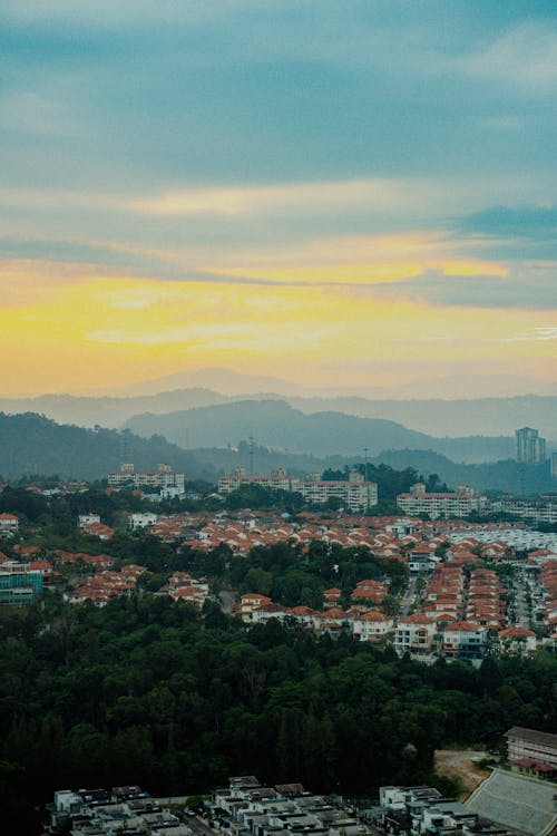 Clouds over Town at Sunset