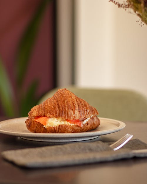 Close up of Croissant on Plate