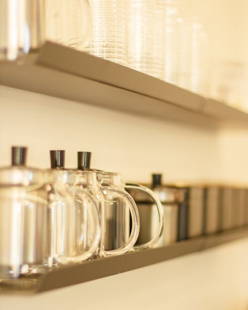 Close up of Jars on Shelves