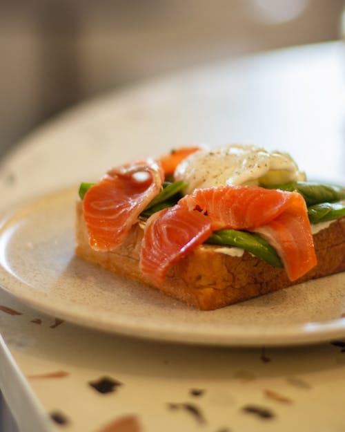 Bread with Smoked Salmon Toppings