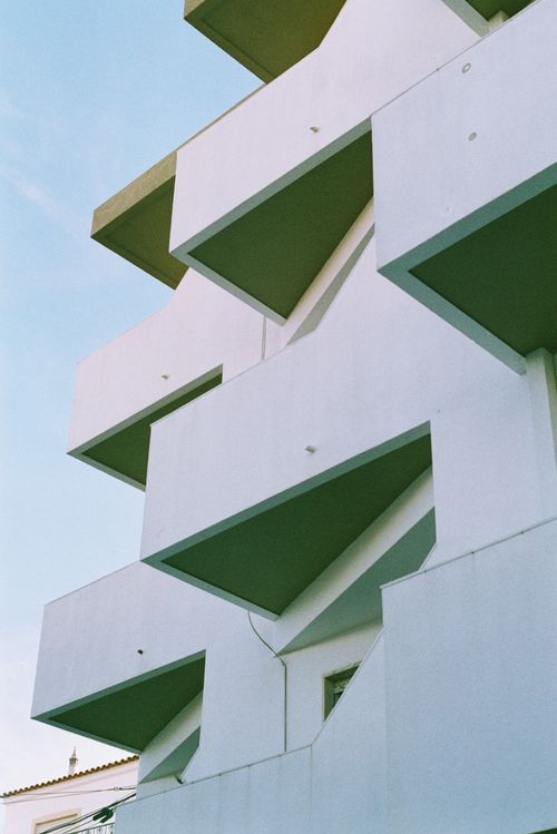 Free Contemporary building facade in Lagos, Faro District, Portugal. Stock Photo