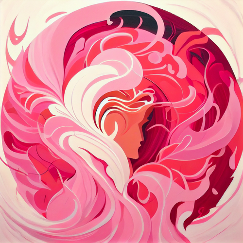 Free abstract surrealism "pink" painting Stock Photo