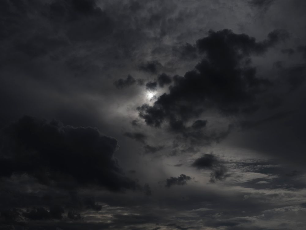 A Grayscale of a Cloudy Sky · Free Stock Photo