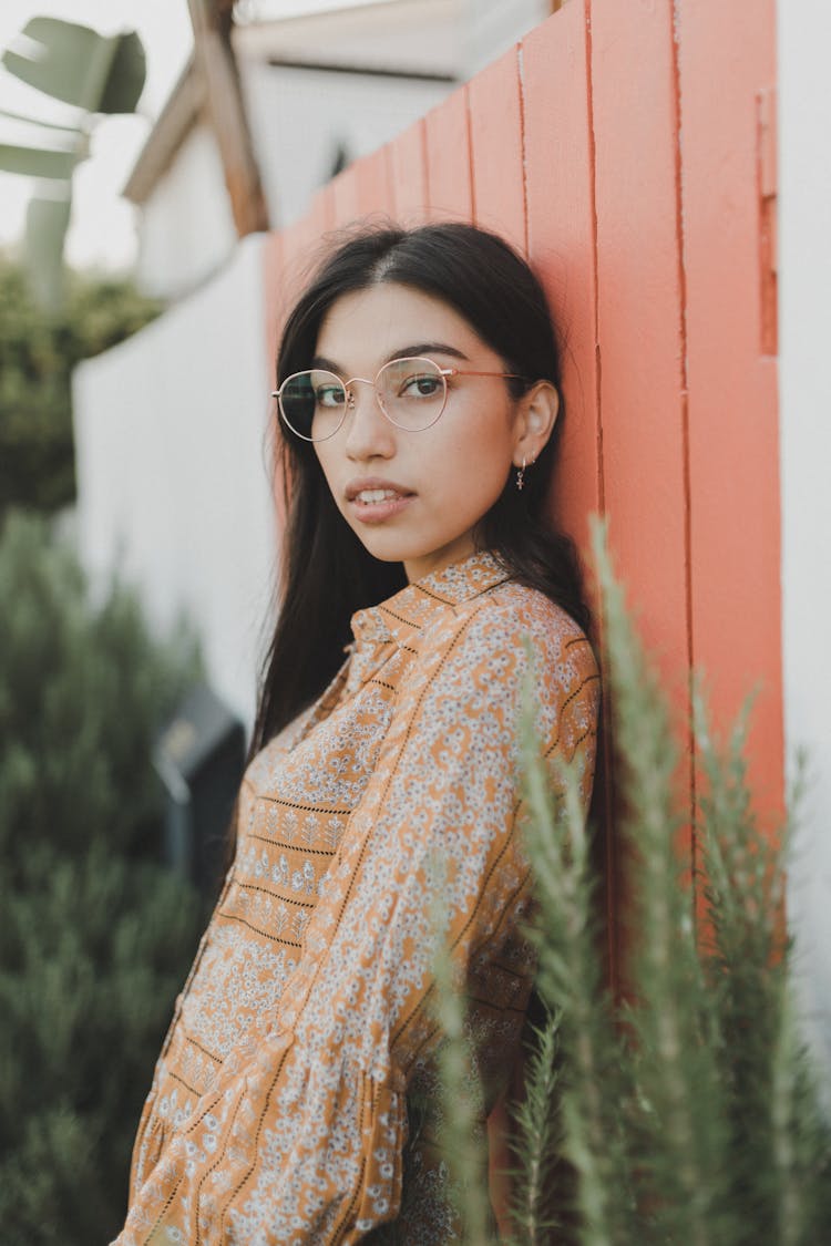 Woman Leaning On The Fence 