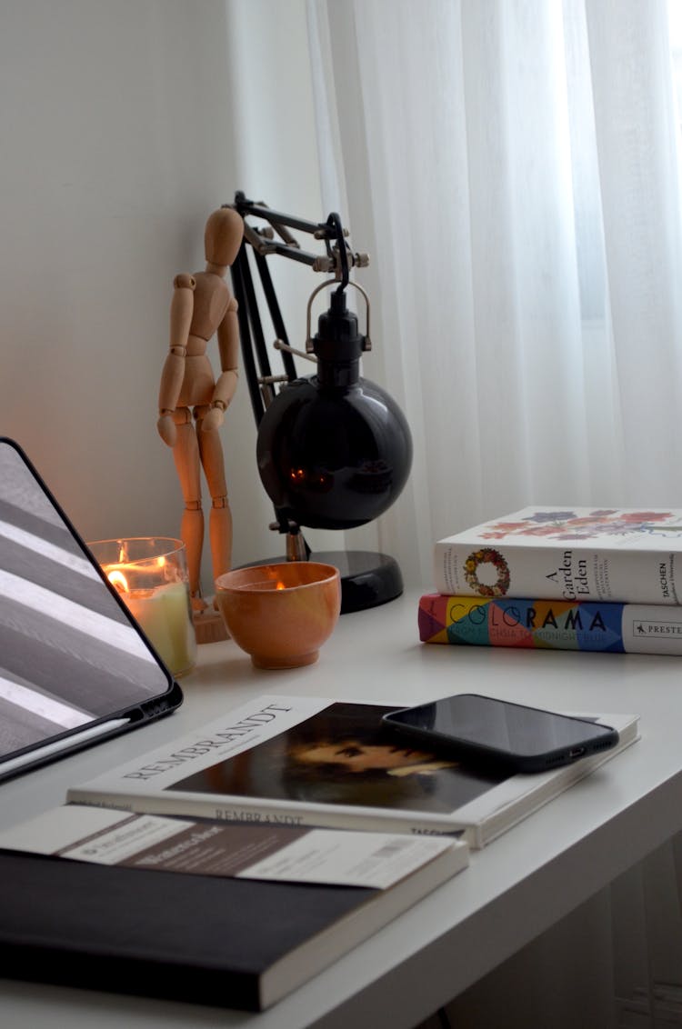 A Clean Workspace Inside A Room