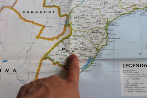 Free stock photo of brazil, brazil s map, finger pointing