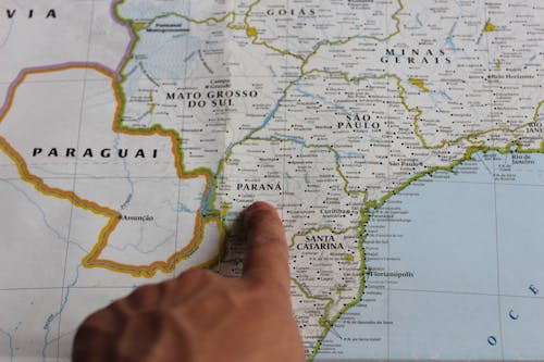 Free stock photo of brazil, brazils map, finger pointing