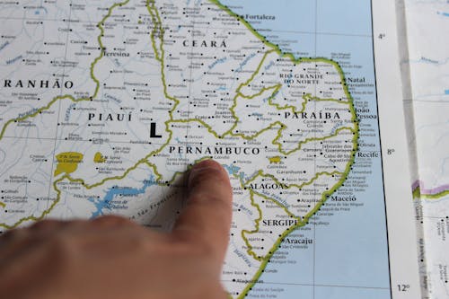 Free stock photo of brazil, brazil s map, finger pointing