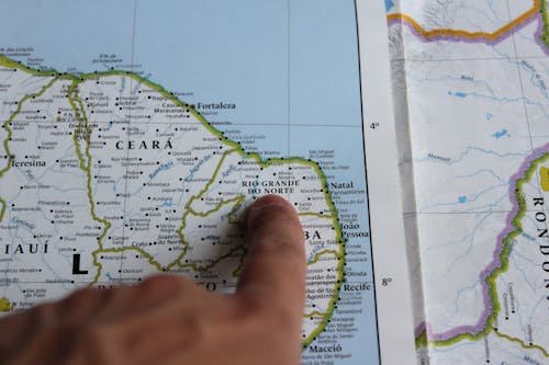 Free stock photo of brazil, brazil s map, finger pointing