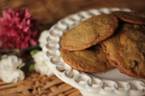 Round Cookies on Plate