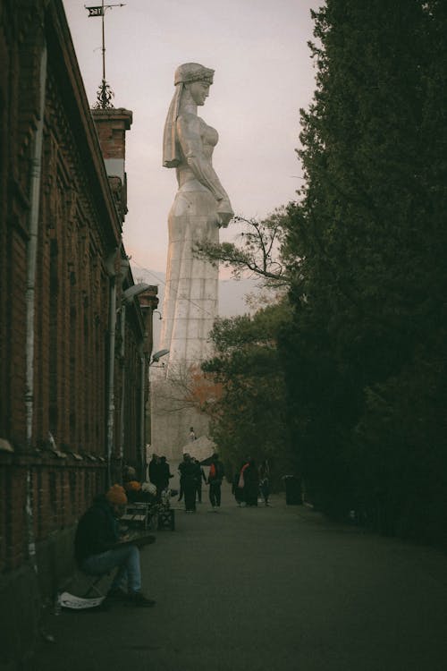 Mother of Georgia Statue behind Alley in Tbilisi