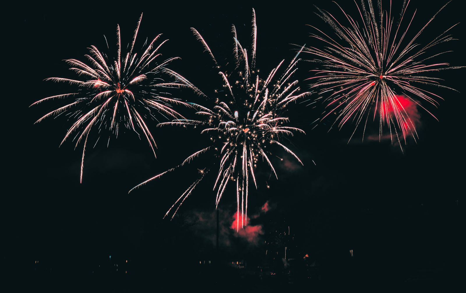Fireworks over a night sky