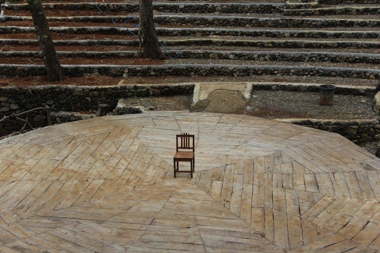 Single Wooden Tree On Stage