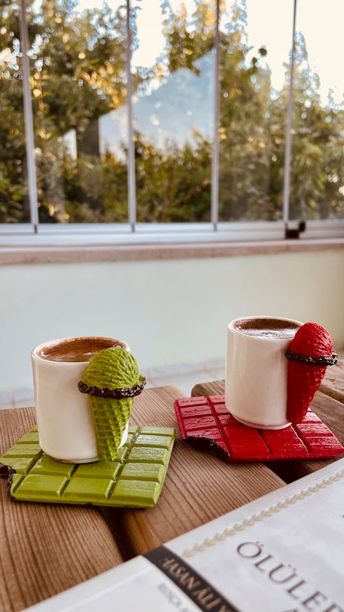 Close-Up Shot of Chocolate Drinks