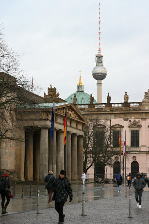 People Walking in Berlin Public Square 