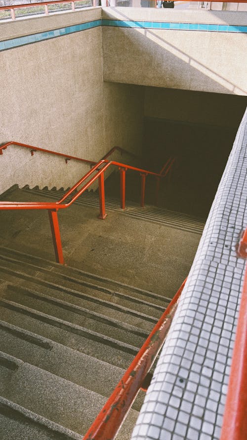 Concrete Stairs with Metal Railings