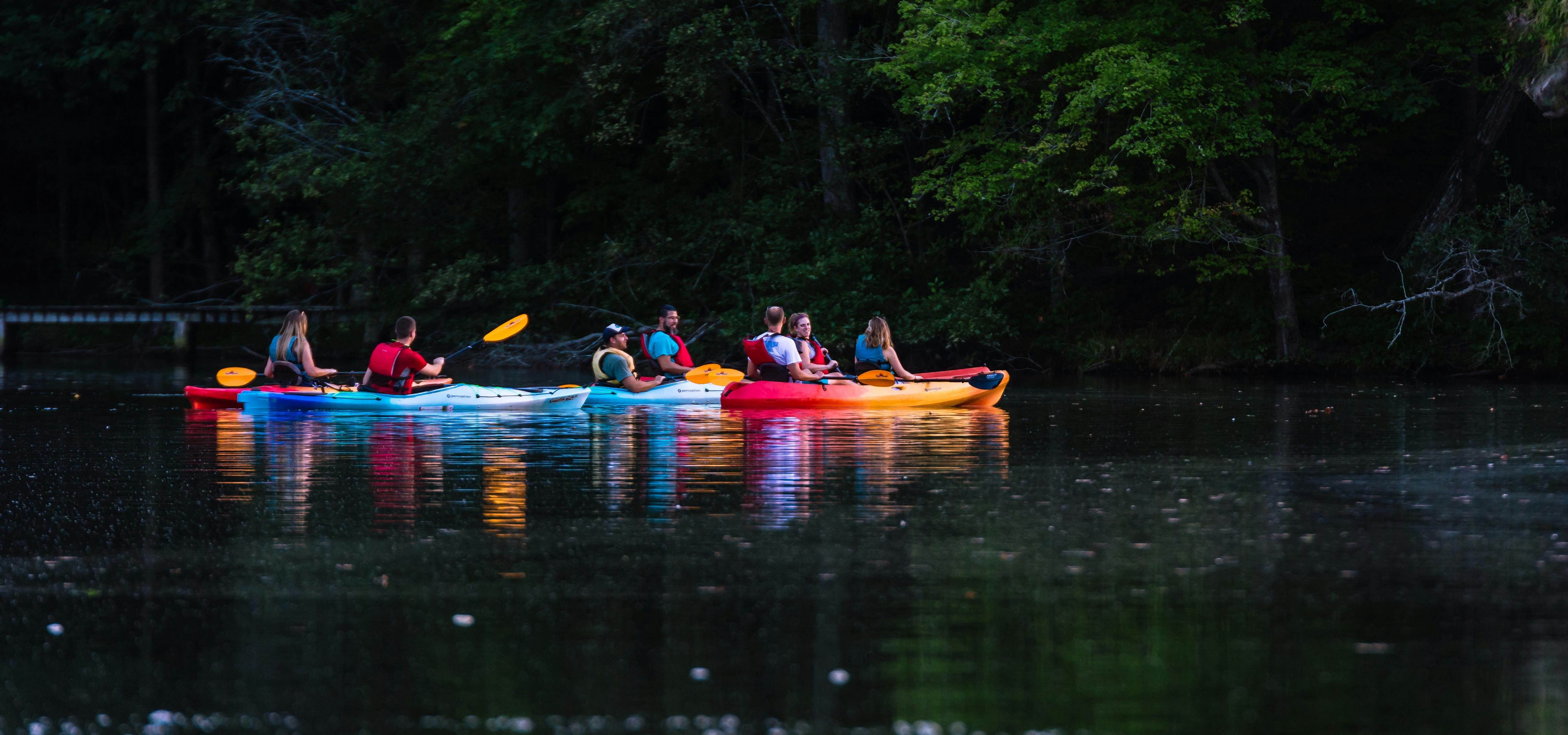 Free stock photo of kayak, kayaking, sunset