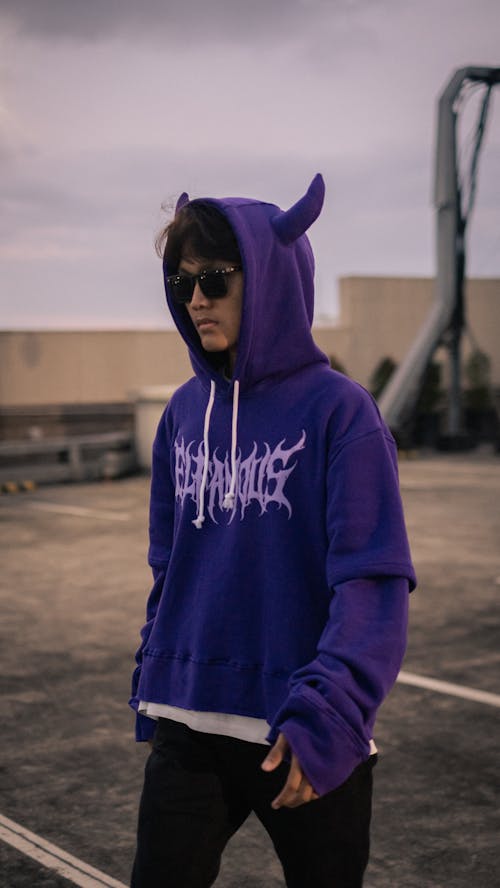 Purple Clothing Horn Hoodie