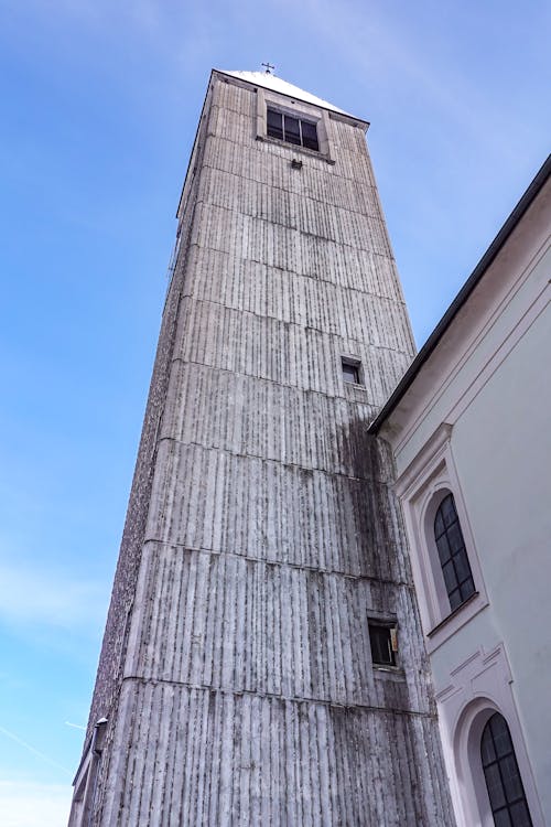 Church Tower against Blue Sky