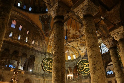 Interior of Hagia Sophia in Istanbul, Turkey 