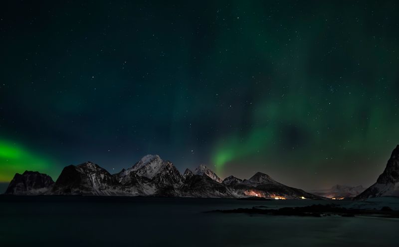 A View of Beautiful Aurora Borealis in the Night Sky · Free Stock Photo