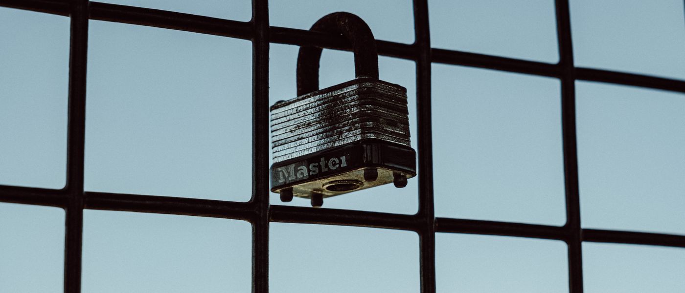 Abstract digital lock over SharePoint logo, symbolizing critical cybersecurity for SMBs in Montreal