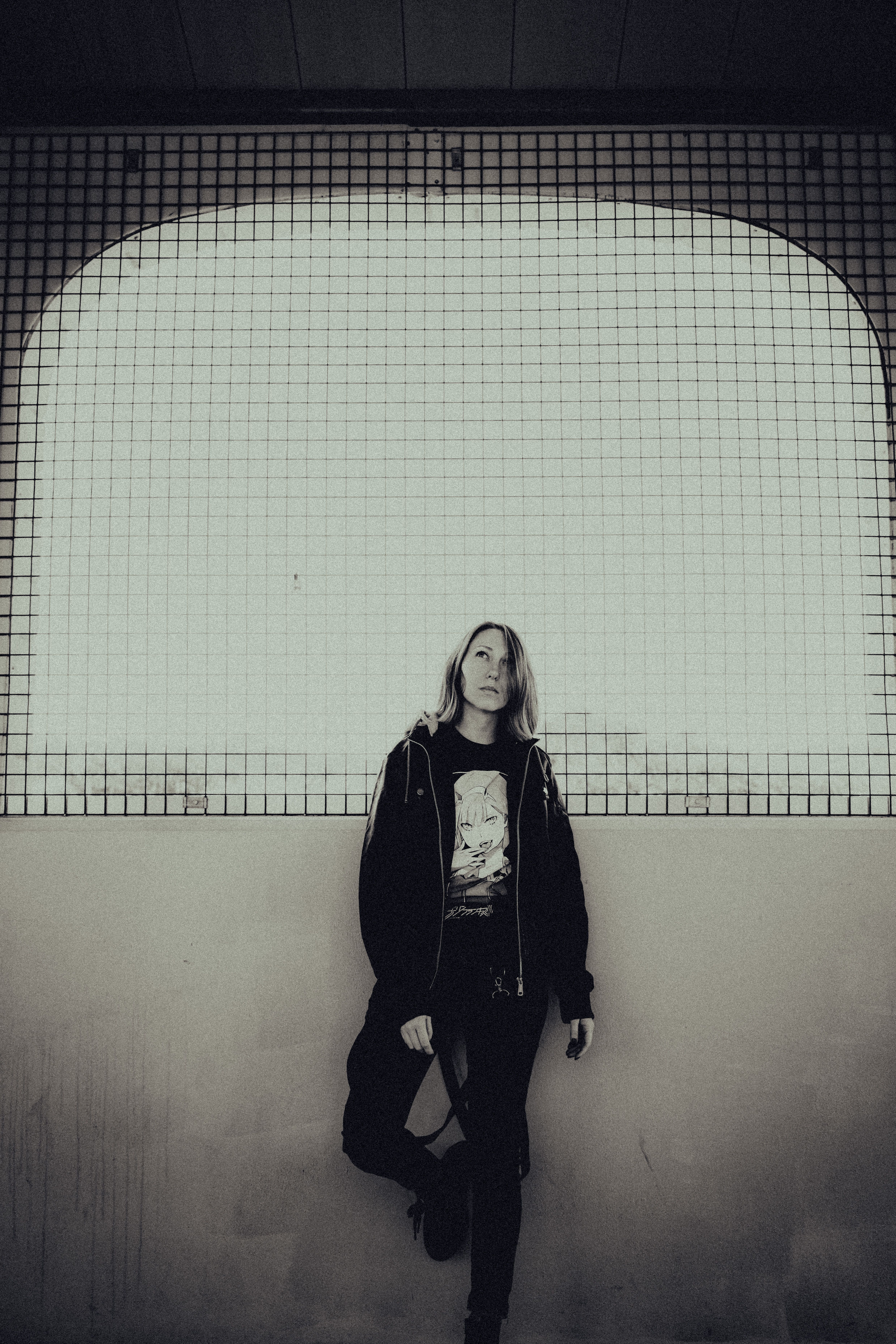 Grayscale Photo of a Woman in Black Jacket · Free Stock Photo