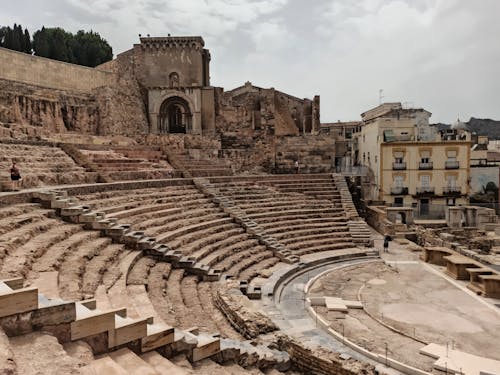 View of the Roman Theatre of Cartagena, Spain 