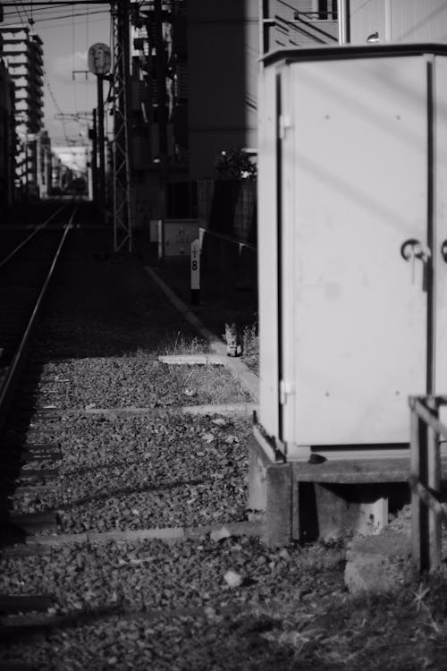 Grayscale Photography of a Railway