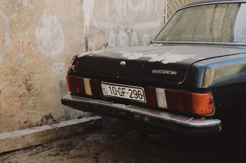 Back of a Vintage Volga Car 