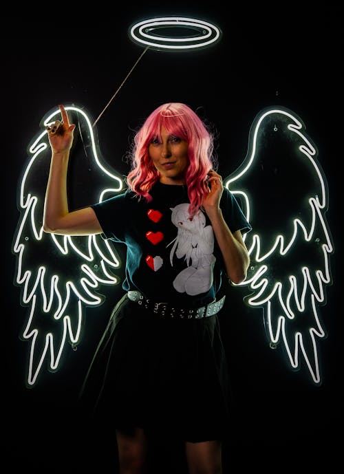 Foto profissional grátis de anjo, asas, auréola