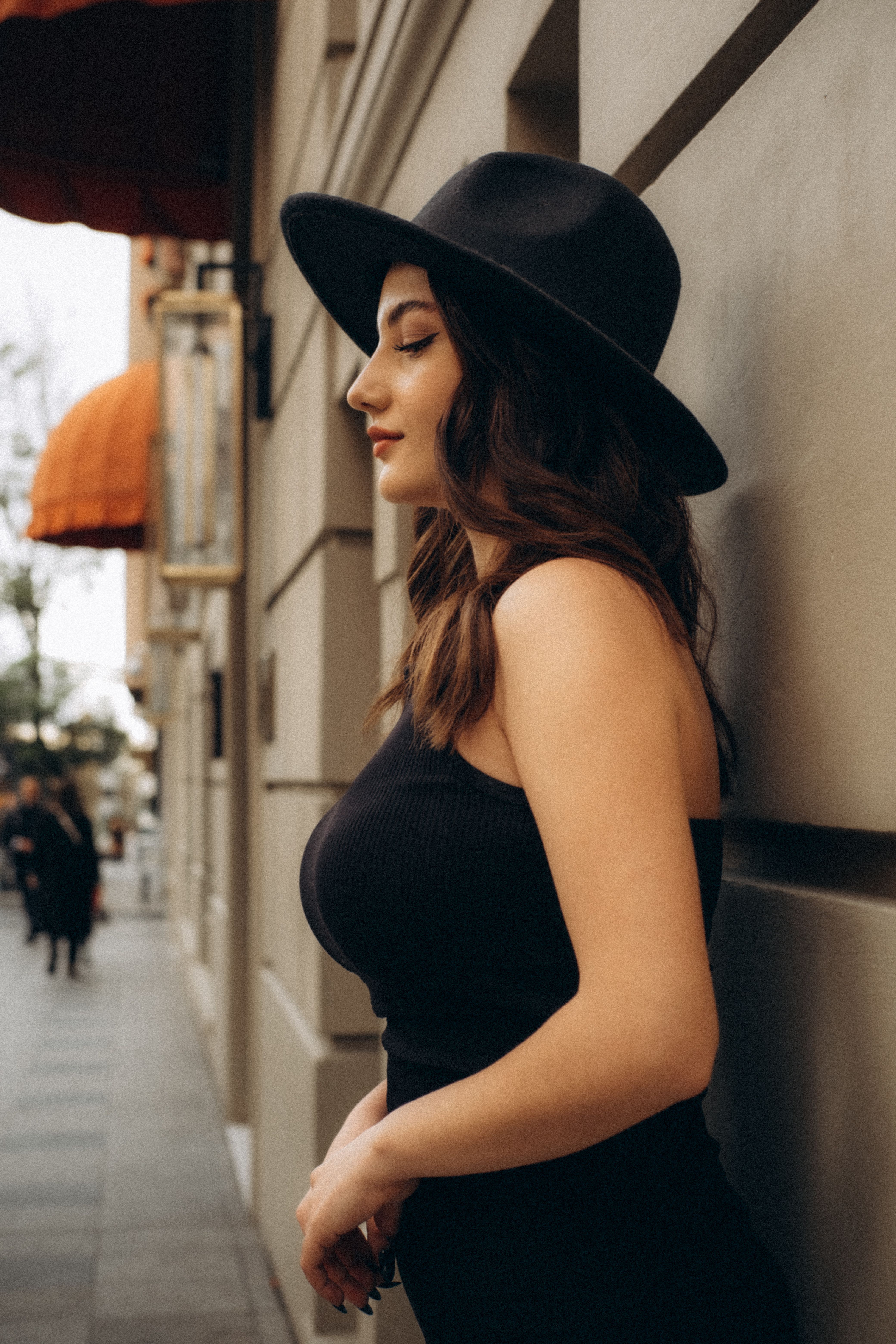 Woman in Black Dress and Hat  Free Stock Photo
