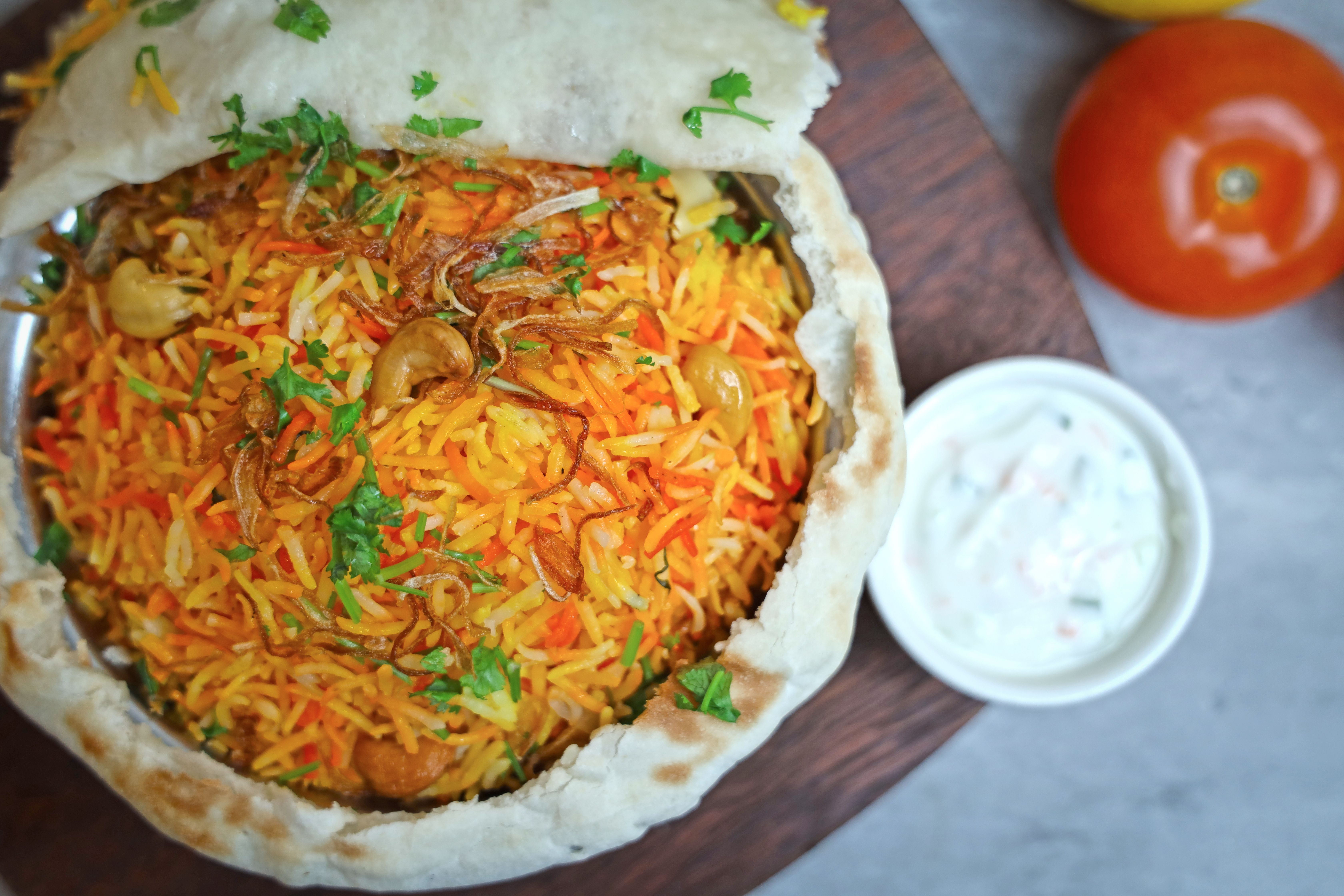 Golden Turmeric Biryani with Crispy Shallots