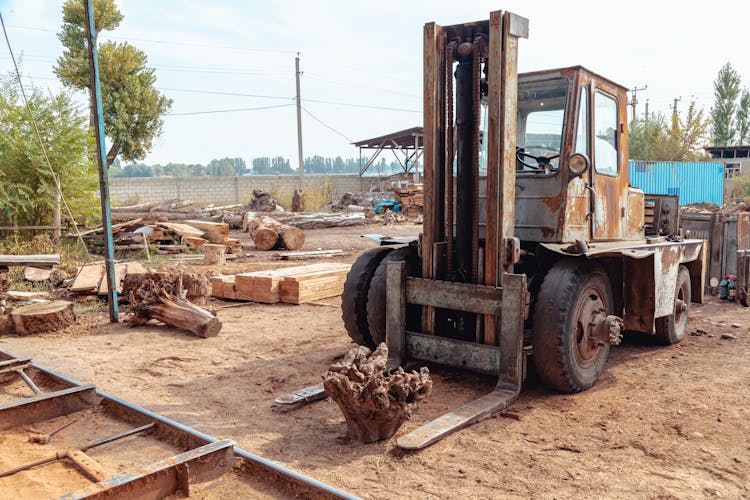 Forklift At Construction Site