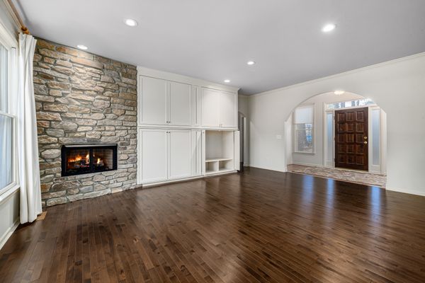 Kitchen with brown wood-look flooring